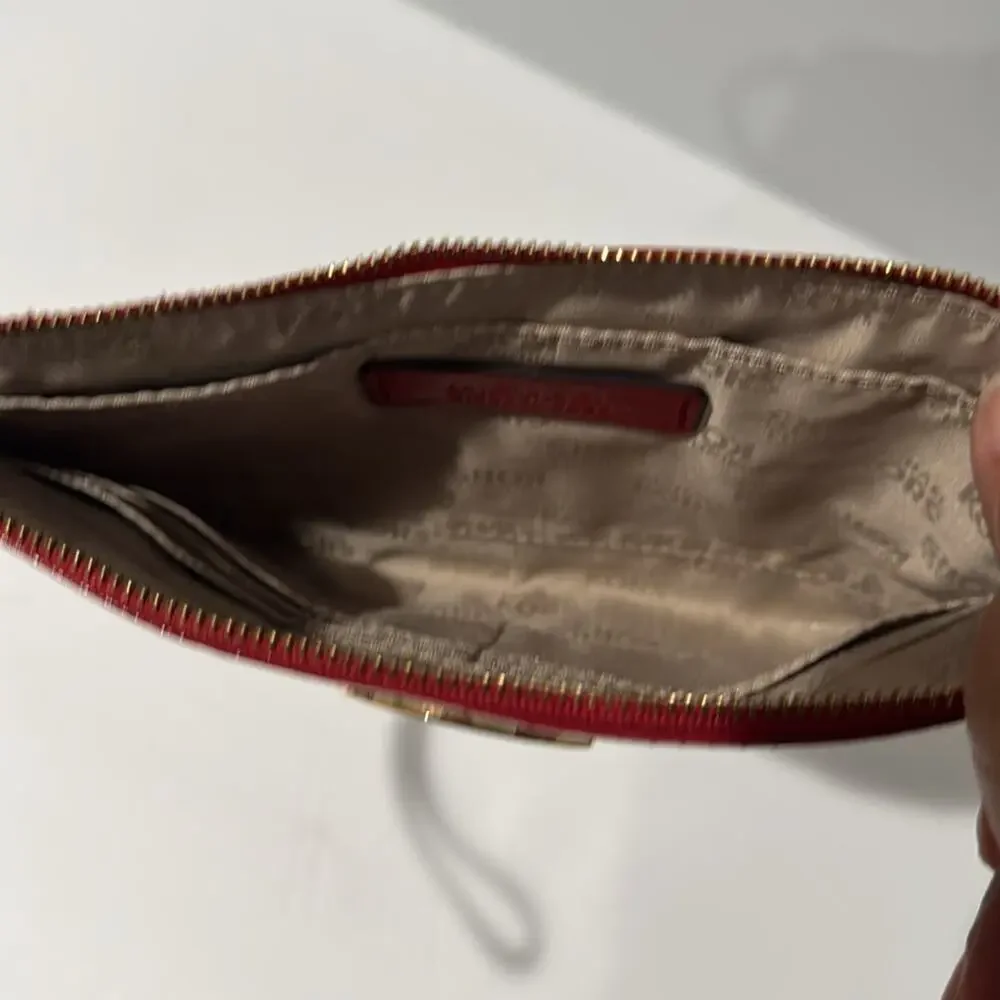 Michael Kors Patent Leather Clutch Candy Apple Red Valentine Love Celebration